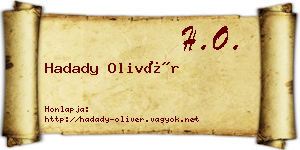 Hadady Olivér névjegykártya