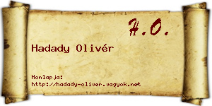 Hadady Olivér névjegykártya